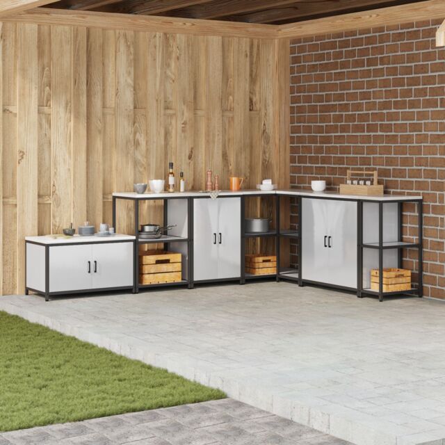 Berkfield Home Kitchen Storage Cabinet with Shelf with Storage with Door Silver Stainless steel - image 1