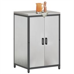 Berkfield Home Kitchen Storage Cabinet with Shelf with Storage with Door Silver Stainless steel - thumbnail 3