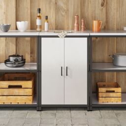 Berkfield Home Kitchen Storage Cabinet with Shelf with Storage with Door Silver Stainless steel - thumbnail 4