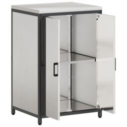 Berkfield Home Kitchen Storage Cabinet with Shelf with Storage with Door Silver Stainless steel - thumbnail 5
