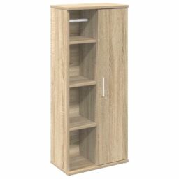 Berkfield Home Bathroom Cabinet with Roll Holder Sonoma Oak 39x22x90 cm in Brown - Size: 39 x 22 x 90 cm - thumbnail 2