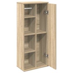 Berkfield Home Bathroom Cabinet with Roll Holder Sonoma Oak 39x22x90 cm in Brown - Size: 39 x 22 x 90 cm - thumbnail 5