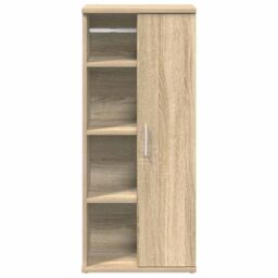 Berkfield Home Bathroom Cabinet with Roll Holder Sonoma Oak 39x22x90 cm in Brown - Size: 39 x 22 x 90 cm - thumbnail 4