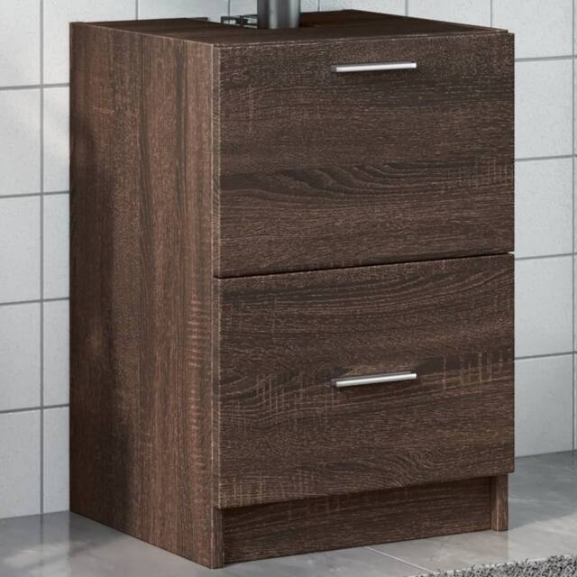 Berkfield Home Sink Cabinet Brown Oak 40x37x59 cm Engineered Wood - Size: 40 x 37 x 59 cm - image 1
