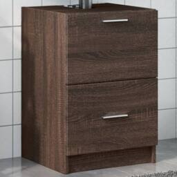 Berkfield Home Sink Cabinet Brown Oak 40x37x59 cm Engineered Wood - Size: 40 x 37 x 59 cm - thumbnail 1
