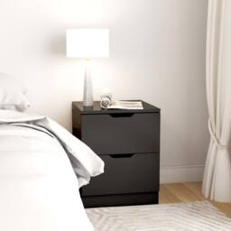 Berkfield Home Bedside Cabinets 2 pcs Black 40x40x50 cm Engineered Wood - Size: 40 x 40 x 50 cm - thumbnail 3