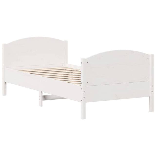 Berkfield Home Beautiful Bed Frame without Mattress White 100x200 cm Solid Wood Pine - image 1