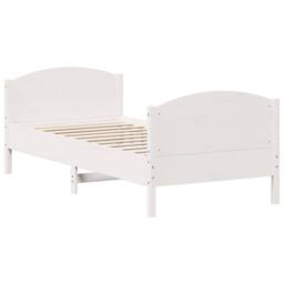 Berkfield Home Beautiful Bed Frame without Mattress White 100x200 cm Solid Wood Pine - thumbnail 6