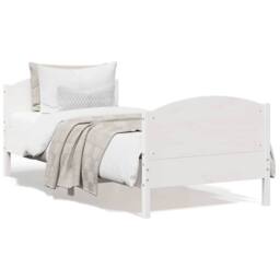 Berkfield Home Beautiful Bed Frame without Mattress White 100x200 cm Solid Wood Pine - thumbnail 3