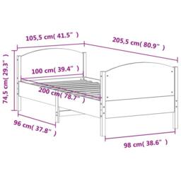 Berkfield Home Beautiful Bed Frame without Mattress White 100x200 cm Solid Wood Pine - thumbnail 9