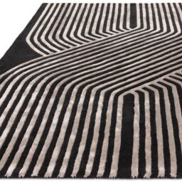 The Rug Shop UK Black Handmade Modern Easy to clean Striped Area Rug - Size: 200 cm x 300 cm - thumbnail 4