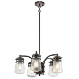 Loops Outdoor IP44 5 Bulb Chandelier LIght Architectural Bronze LED E27 75W