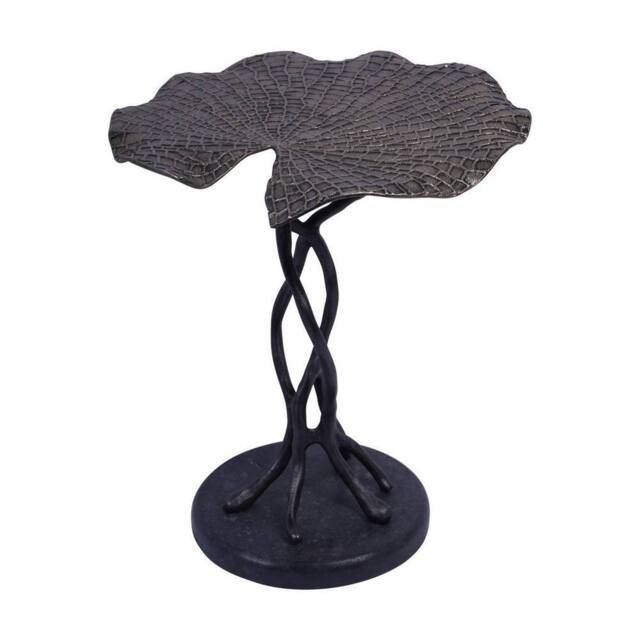 The Libra Company Lily Pad Leaf Side Table - Aluminium/Granite - L40 x W40 x H45 cm in Black - image 1