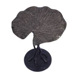 The Libra Company Lily Pad Leaf Side Table - Aluminium/Granite - L40 x W40 x H45 cm in Black - thumbnail 2