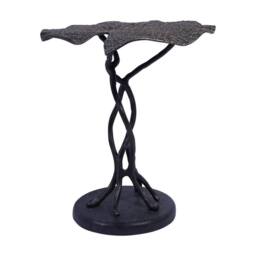 The Libra Company Lily Pad Leaf Side Table - Aluminium/Granite - L40 x W40 x H45 cm in Black - thumbnail 3