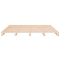 Berkfield Home Pallet Bed 135x190 cm Double Wood Pine in Brown - thumbnail 5