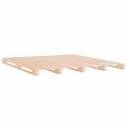 Berkfield Home Pallet Bed 135x190 cm Double Wood Pine in Brown - thumbnail 4