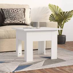 Berkfield Home Modern Coffee Table White 55x55x42 cm Engineered Wood - Size: 55 x 55 x 42 cm - thumbnail 2