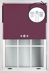 Furnished Aubergine Blackout Roller Blinds with Triple Round Eyelets & Metal Fittings - Size: 45 cm width x 210 cm drop