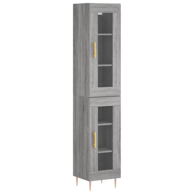 Berkfield Home Highboard Grey Sonoma 34.5x34x180 cm Engineered Wood - image 1