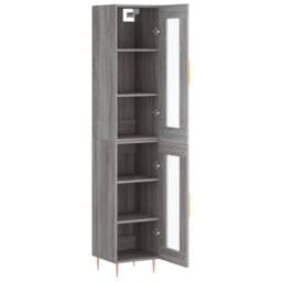 Berkfield Home Highboard Grey Sonoma 34.5x34x180 cm Engineered Wood - thumbnail 4
