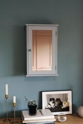 Home Discount Bath Vida Priano 1 Door Mirrored Wall Cabinet With Shelf Storage Bathroom Furniture 530 x 340 x 150 mm in Dark Grey - thumbnail 1
