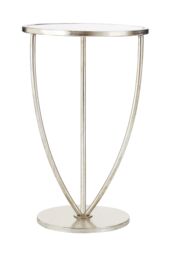 Orsina Industrial Design Silver Finish Side Table, Versatile Small Table For Livingroom, Everyday Use Lounge Table