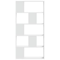 Berkfield Home Decorative Bookcase 5-Tier White 80.5x23.5x162.5 cm Engineered Wood - thumbnail 1