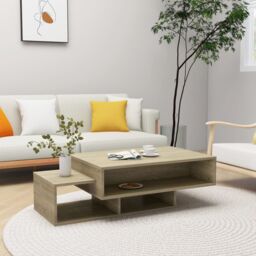 Berkfield Home Coffee Table Sonoma Oak 105x55x32 cm Engineered Wood in Brown - Size: 105 x 55 x 32 cm - thumbnail 1