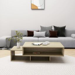Berkfield Home Coffee Table Sonoma Oak 105x55x32 cm Engineered Wood in Brown - Size: 105 x 55 x 32 cm - thumbnail 3