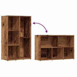 Berkfield Home Book Cabinet Old Wood 50x25x80 cm Engineered Wood in Brown - Size: 50 x 25 x 80 cm - thumbnail 8
