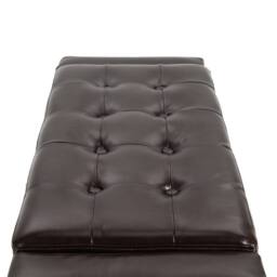 Wyld Haus Rira Brown Faux Leather Storage Ottoman Bench with Diamond Tufted Seat - thumbnail 9