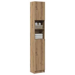 Berkfield Home Bathroom Cabinet Artisan Oak 32x25.5x190 cm Engineered Wood in Brown - thumbnail 4