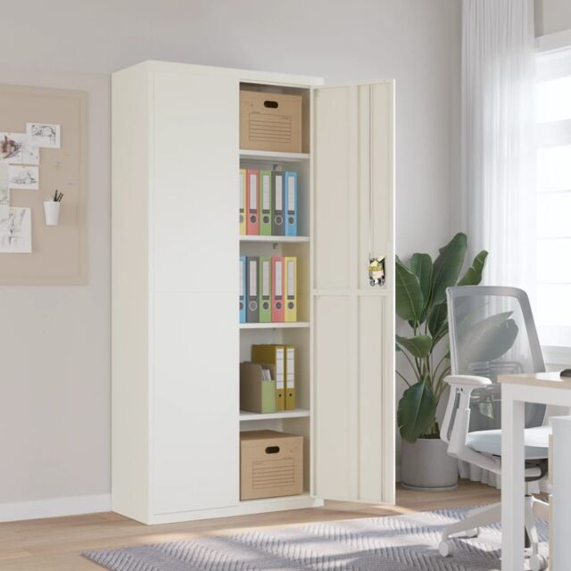 Berkfield Home File Cabinet White 90x40x200 cm Steel - Size: 90 x 40 x 200 cm - image 1