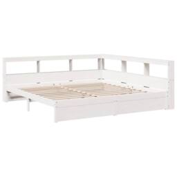 Berkfield Home Bookcase Bed without Mattress White 180x200 cm Solid Wood Pine - Size: Super King - thumbnail 4