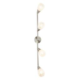 Netlighting Franziska Ceiling Spotlight Bar Nickel Matt Clear Glass Shade 4x E14 in Grey - thumbnail 3