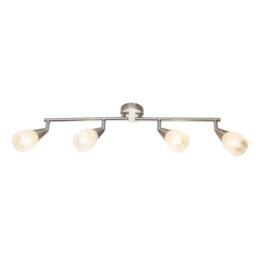 Netlighting Franziska Ceiling Spotlight Bar Nickel Matt Clear Glass Shade 4x E14 in Grey