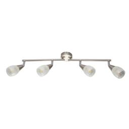 Netlighting Franziska Ceiling Spotlight Bar Nickel Matt Clear Glass Shade 4x E14 in Grey - thumbnail 2