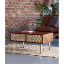 Koda Retro Coffee Table with 2 Drawers