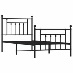 Berkfield Home Metal Bed Frame with Headboard & Footboard Black 90x190 cm Single - thumbnail 1