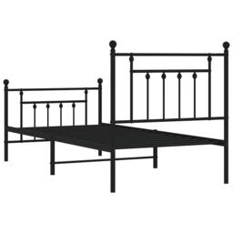 Berkfield Home Metal Bed Frame with Headboard & Footboard Black 90x190 cm Single - thumbnail 8