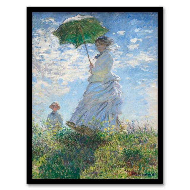 Artery8 Claude Monet Framed Wall Art Print Madame Monet & Her Son - Size: A4 - image 1