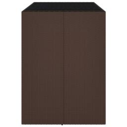 Berkfield Home Bar Table with Glass Top Brown 145x80x110 cm Poly Rattan - Size: 145 x 80 x 110 cm - thumbnail 4