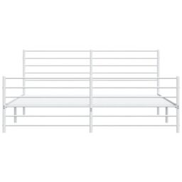 Berkfield Home Metal Bed Frame with Headboard & Footboard White 183x213 cm - thumbnail 6