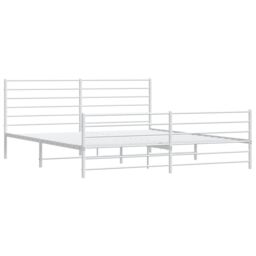 Berkfield Home Metal Bed Frame with Headboard & Footboard White 183x213 cm - thumbnail 5