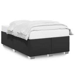 Berkfield Home Bed Frame without Mattress Black¬†Double Faux Leather in Black - Size: Double - thumbnail 2