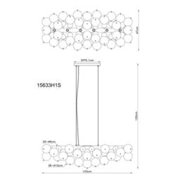 Netlighting Udo Bar Pendant Matt Black Balls Smoke Glass Shade 6x E14 - thumbnail 6