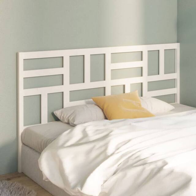Berkfield Home Beautiful Bed Headboard White 206x4x104 cm Solid Wood Pine - Size: 206 x 4 x 104 cm - image 1