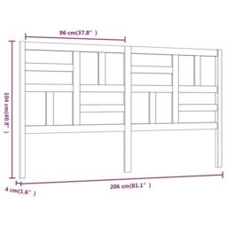 Berkfield Home Beautiful Bed Headboard White 206x4x104 cm Solid Wood Pine - Size: 206 x 4 x 104 cm - thumbnail 6