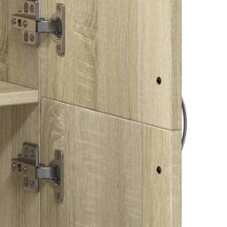 Berkfield Home File Cabinet Sonoma Oak 60x32x153 cm Engineered Wood in Light Tan - Size: 60 x 32 x 153 cm - thumbnail 8